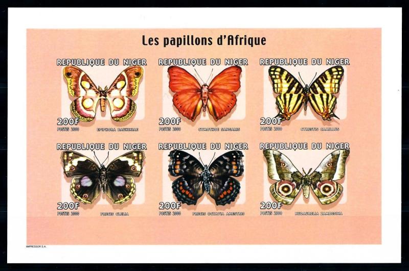 [95581] Niger 2000 Insects Butterflies Imperf. Miniature Sheet MNH