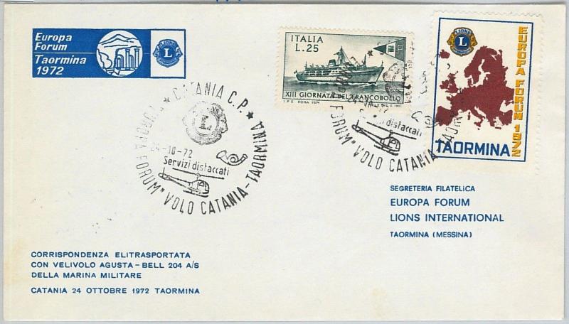 59830 -  ITALY  - POSTAL HISTORY: POSTMARK on  COVER  1972 -  LIONS / HELIPOCTER