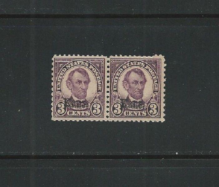 661 3cent LINCOLN KANS OVERPRINT - MLH PAIR  - SCARCE - SCV $35.00