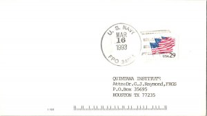 United States Fleet Post Office 29c Flags on Parade 1993 U.S. Navy, FPO 34054...