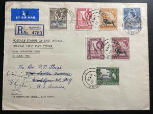 1954 Shinyanga Tanganyika British KUT First Day Cover To USA Definitive Stamps