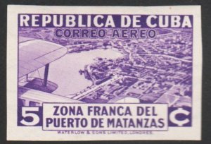 1936  Cuba Stamps Sc C 18 Matanzas  Harbor Air View of Matanzas  NEW