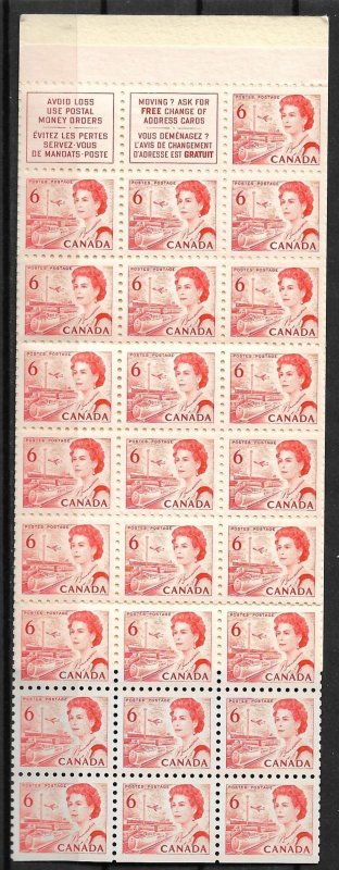 1968 Canada Booklet 60 with Scott #459a (pane of 25) MNH