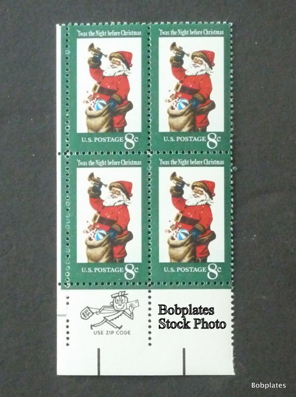 BOBPLATES #1472 Christmas Lower Right Zip Block  F-VF NH SCV=$1