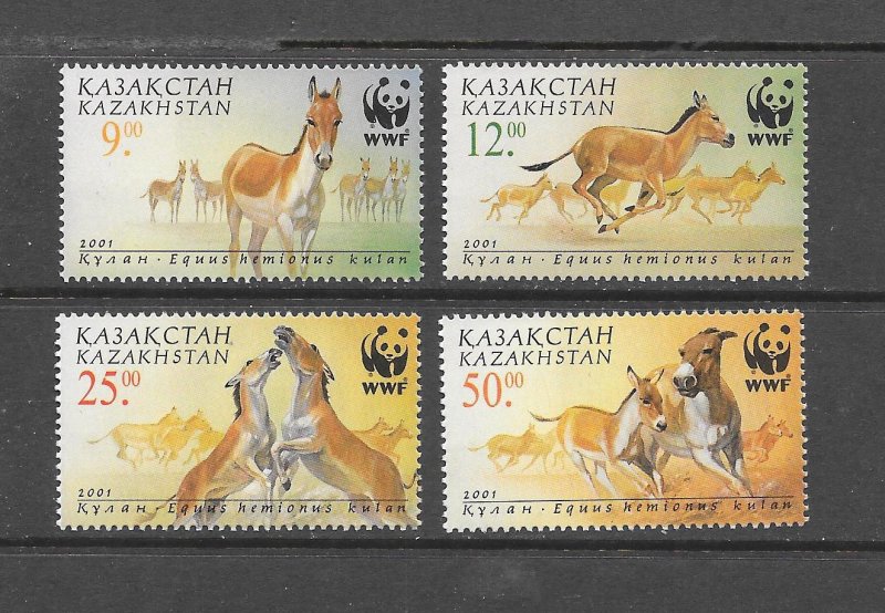 KAZAKHSTAN #344-7 HORSES WWF MNH