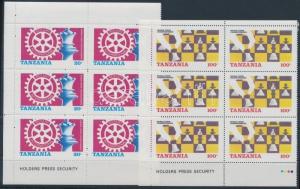 Tanzania stamp Chess and rotary blocks of 6 MNH 1986 Mi 313-314 WS236243