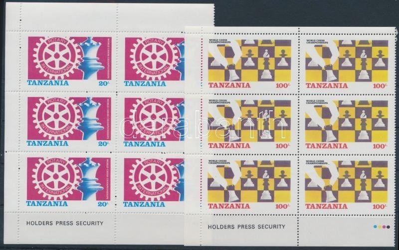 Tanzania stamp Chess and rotary blocks of 6 MNH 1986 Mi 313-314 WS236243