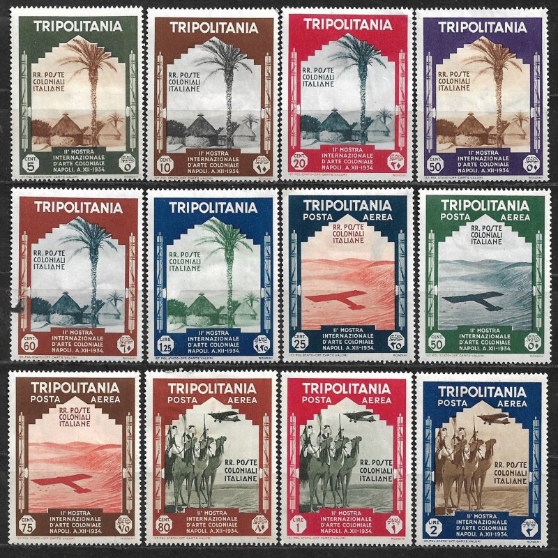 COLLECTION LOT OF 12 TRIPOLITANIA MH 1934+ STAMPS CV= $63 2 SCAN