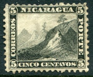 NICARAGUA # 5 Fine Light Hinged Issue - LIBERTY CAP ON PEAK COUNTRY SEAL - S6293