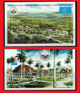 ZAYIX - 1991 Micronesia 132-133 MNH souvenir sheets / New Capital