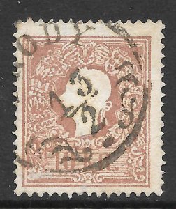 Austria Scott 10 Used - 1858 10kr Emperor Franz Josef, Type II - SCV $4.75