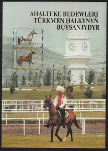 Turkmenistan Akhal-Teke Horse facing right Sheet 2005 MNH SG#MS121