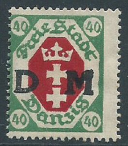 Danzig, Sc #O7, 40pf MH