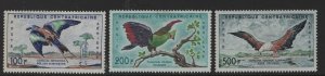 CENTRAL AFRICAN REPUBLIC   C1-C3   MINT HINGED  BIRDS SET 1960