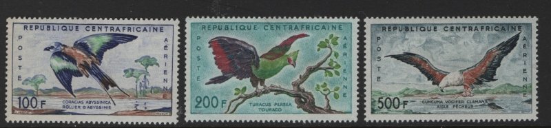 CENTRAL AFRICAN REPUBLIC   C1-C3   MINT HINGED  BIRDS SET 1960