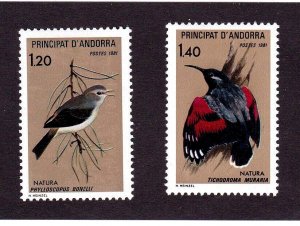 Andorra (Fr.)  stamps #288 & 289,  MH, Birds