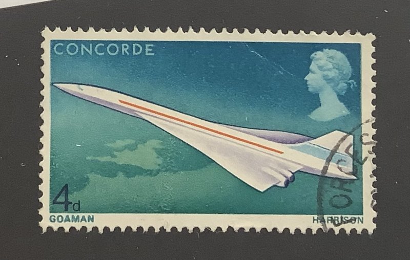 Great Britain 1969 Scott 581 used - 4p, First Flight of the Prototype Concorde