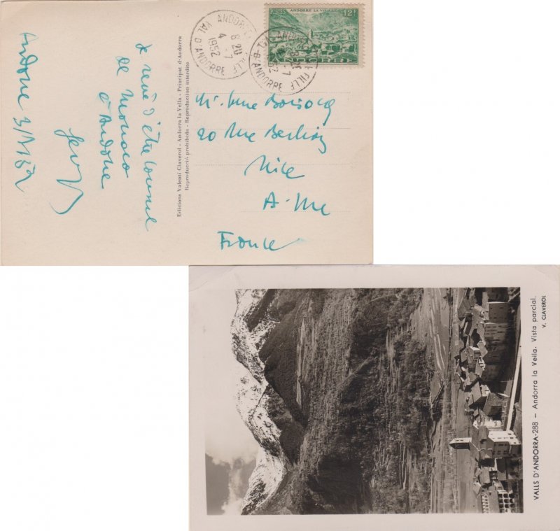 Andorra French Administration 12F Old Andorra 1952 Andorre La Vieille, Val d'...