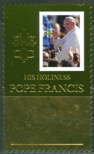UNION ISLAND   2013  ELECTION OF POPE FRANCIS GOLD FOIL STAMP MINT NH
