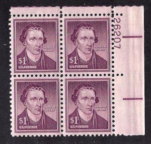 1052 Mint,OG,NH...  Plate Block of 4