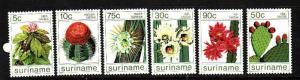 Suriname-Sc#697-702-unused NH set-Cacti-1985-