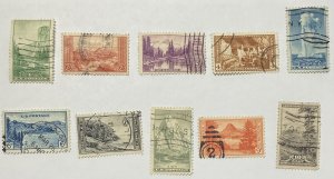 US 1933 National Parks Series Farley Follies10 stamps #756-65 Used