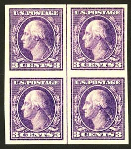 U.S. #484 MINT BLOCK OF 4 CENTER LINE OG NH