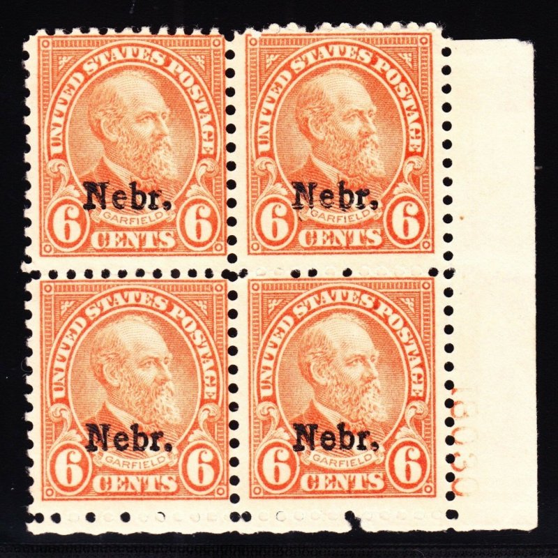 US 675 6c Garfield Mint Bottom Right Plate Block F-VF OG NH SCV $750