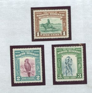 North Borneo #193-195v Unused