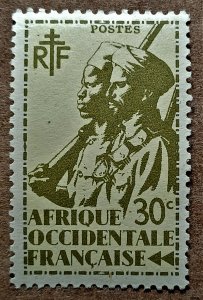 French West Africa #18 30c Colonial Soldier MNH (1945)