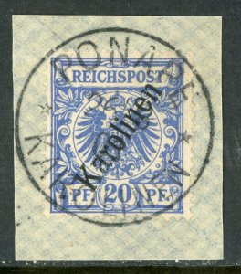 Germany 1900 Caroline Islands 20pf Ultra 56° Michel 4 II (Sc #4) EARLY CDS F113