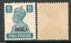 India PATIALA State 6As KG VI Postage SG 113 Cat £6 MNH