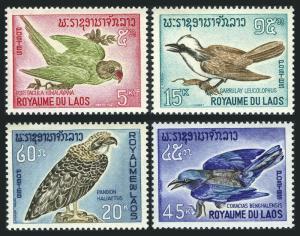 Laos 122-125,MNH.Michel 178-181. Birds 1966.Parakeet,Thrush,Osprey,Roller.