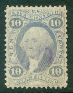 EDW1949SELL : USA 1872 Scott #R34be Ultramarine Used. Fine stamp. Cat $650.00.