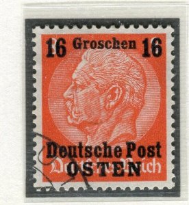 GERMANY; POLISH OCC. 1939 Hindenburg surcharged issue used 16g. value