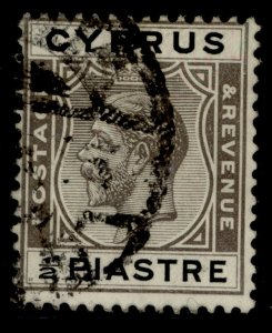 CYPRUS GV SG104, ½pi black, FINE USED. Cat £14.