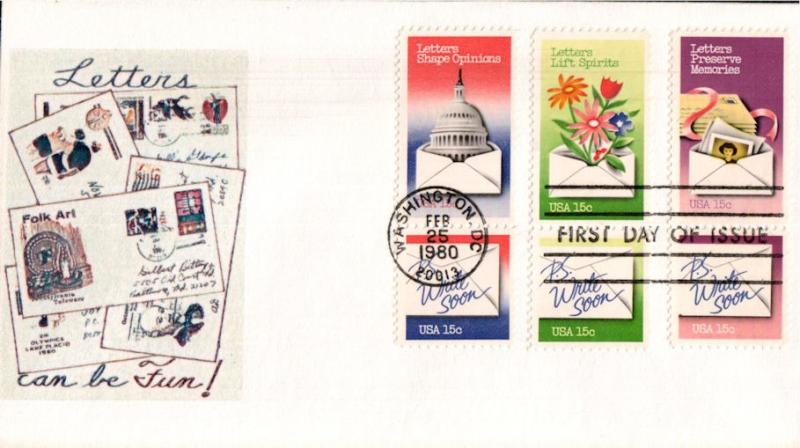 #1805-10 Letter Writing Bittings FDC