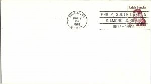 VINTAGE US SLOGAN CANCEL COVER PHILIP, SOUTH DAKOTA DIAMOND JUBILEE 1907-1982