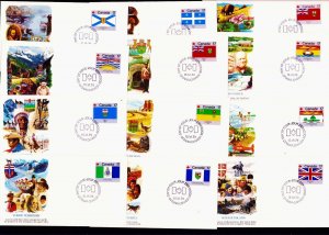 Canada 1979 Provincial Flags  Sheet, #832a & 821-832 Matching Set of 12 Flag FDC