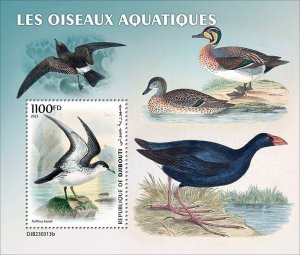 DJIBUTI - 2023 - Water Birds - Perf Souv Sheet - Mint Never Hinged