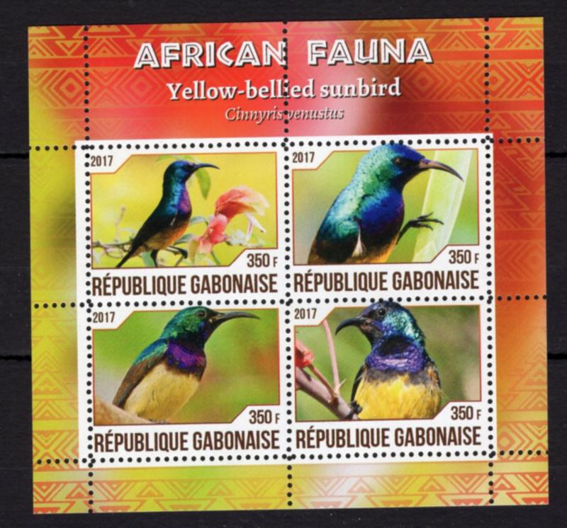 1pcs African Fauna Nature Birds Sunbirds Perf  -Private Local issue/ not MNH