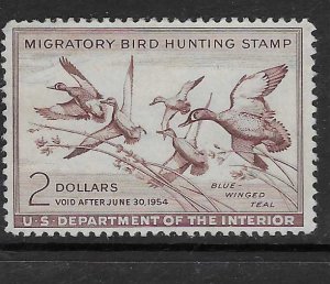 US #RW20 1953 $2 Federal Duck Stamp (U?) * deep brown rose  CV$15.00