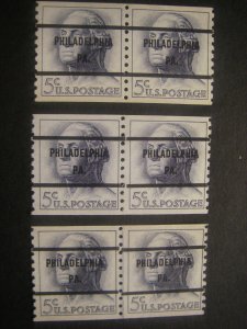 Precancel - Scott 1229 - 5c Washington - Gap LP, Gap PR & PR - PA - Philadelphia