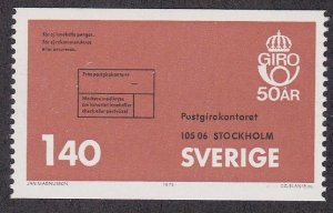 Sweden # 1108, Account Holders Envelope, NH, 1/2 Cat.