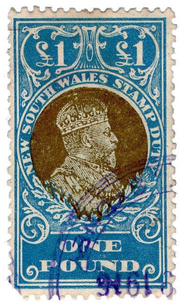 (I.B) Australia - NSW Revenue : Stamp Duty £1 (1914)