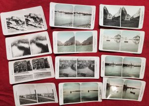 Antique Vintage German Stereoview photo cards Germany scenery monuments nature