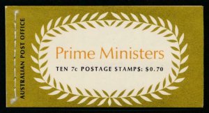 AUSTRALIA 515a & 517a PRIME MINISTERS .70c BOOKLET 1972