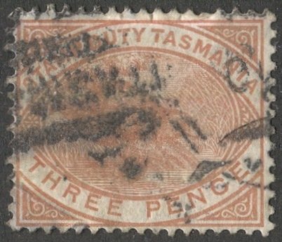 TASMANIA  Australia 1880 Sc AR25, Used Postal Fiscal 3d Platypus