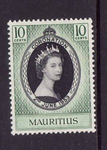 Mauritius-Sc#250-unused LH Omnibus set-QEII-Coronation-1953-