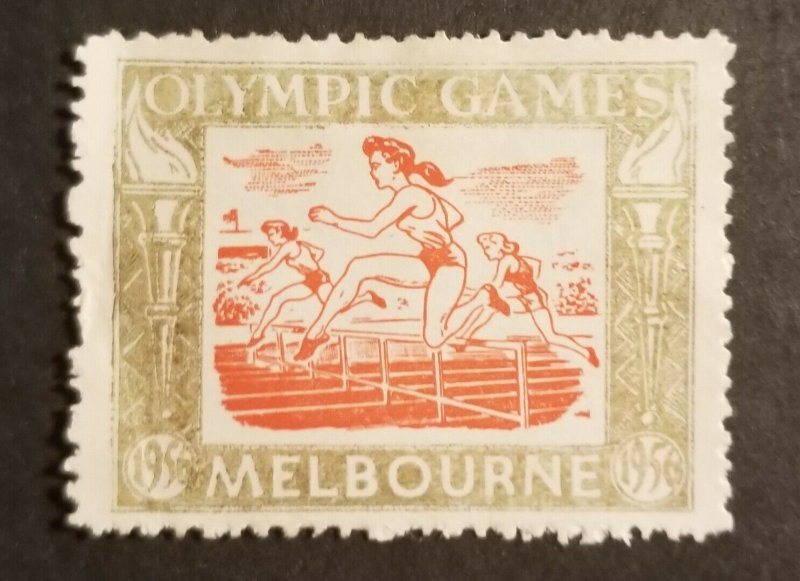 Melbourne Australia Vintage Olympic Games Poster Cinderella Stamp No Gum  z1792 